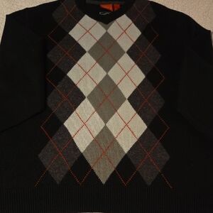 Men's Vans Black Argyle Sweater, sz L